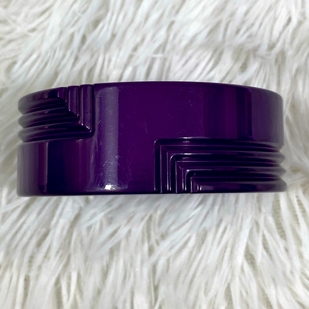 Vintage Mod Retro Purple Acrylic Resin Bangle Bracelet Made In Western Germany
